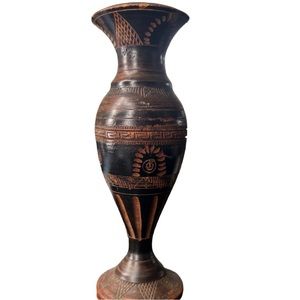 Mexican Wooden Hand Carved Vase